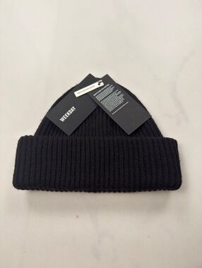 Weekday Beanie Black Ribbed Knit - NWT